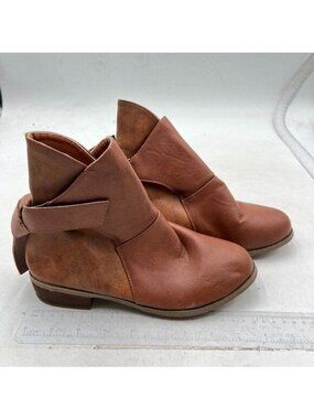 Women's Ankle Boots Thick Heel Low Heeled Booties for Women Brown